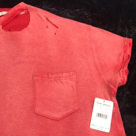 Free People Lucky Distressed Tee. XS, S - Picture 5 of 8